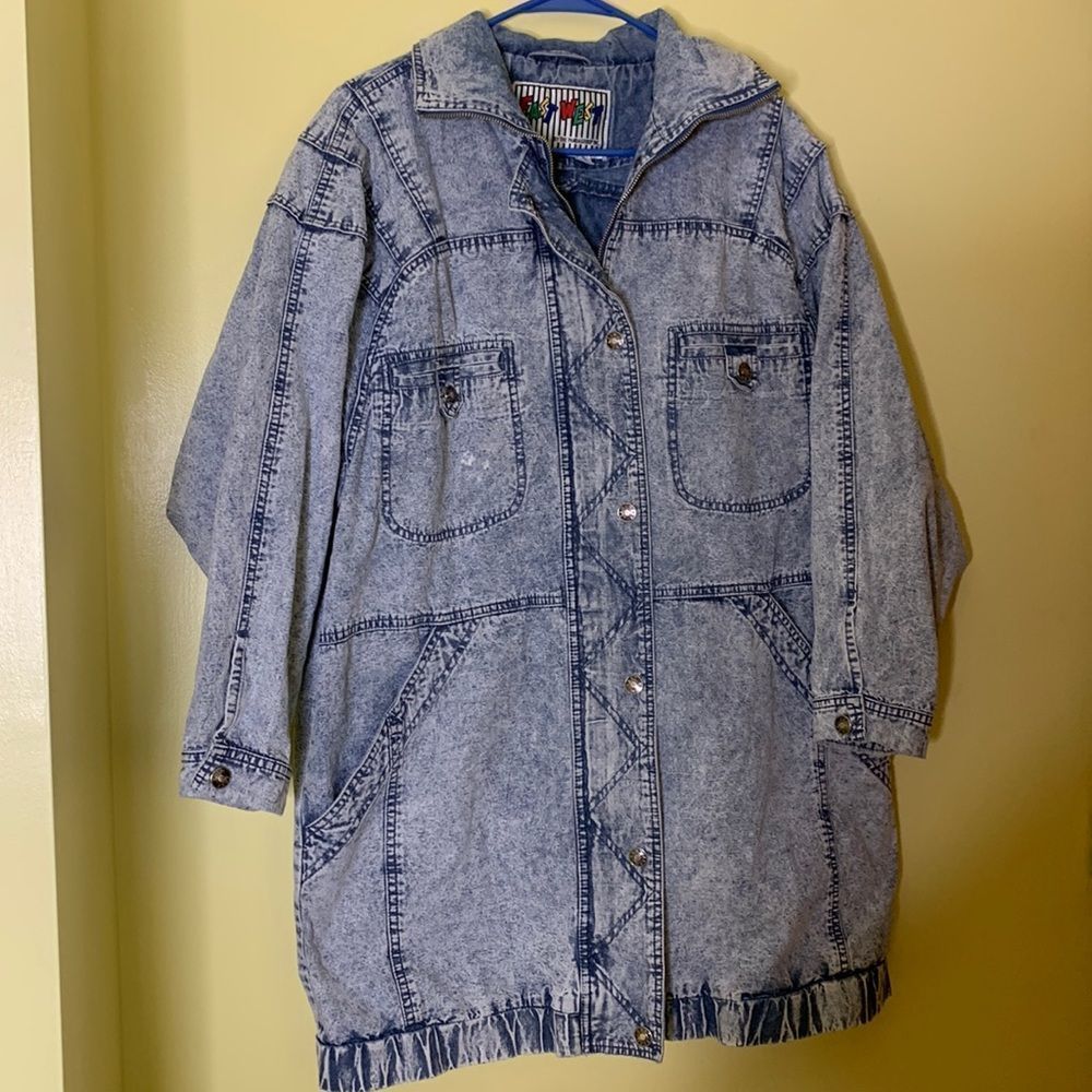 Women’s Vintage 80s Acid Wash Jean Jacket Size Small